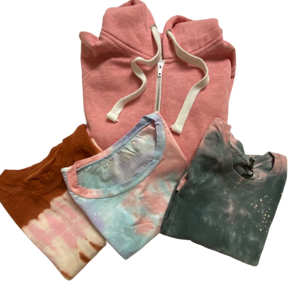 3 Tie Dye T-Shirts and Full Zip Hoodie Sizes:L and XL